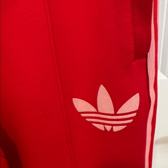 Adidas Red Track Pants with White Stripes - Picture 11 of 14
